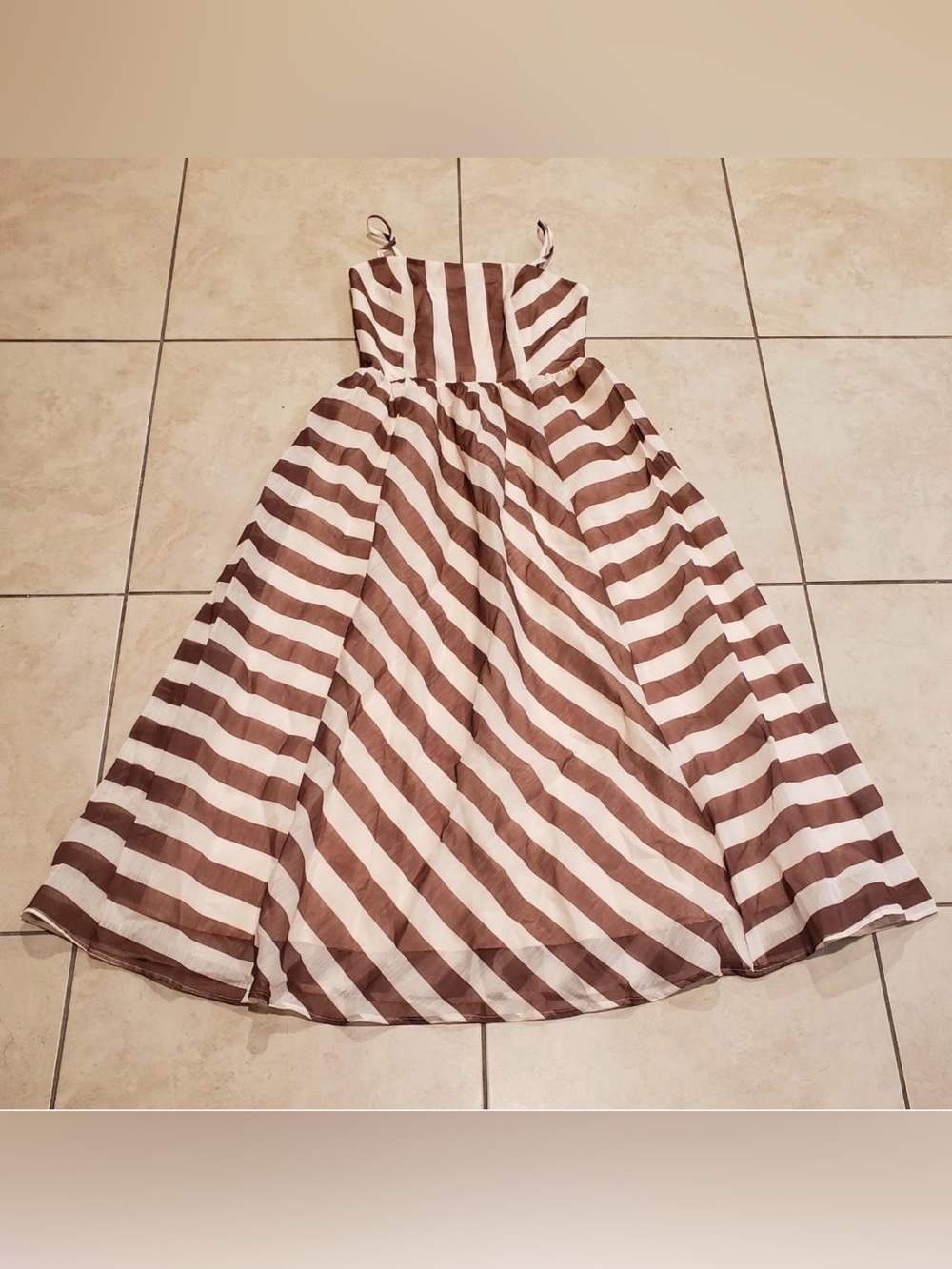 Commense Striped Organza Cami Maxi Dress - Picture 2 of 7